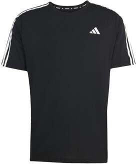 adidas Own The Run 3S Hardloopshirt Heren-Zwart,Wit - S