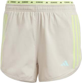 adidas Own The Run 3S Hardloopshorts Dames-Beige - XS,S,M,L,XL