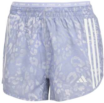 adidas Own The Run AOP 3in Hardloopshorts Dames-Mauve,Wit - L,XL