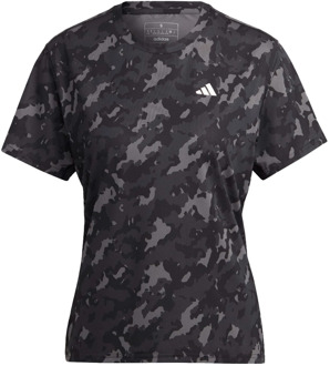 adidas Own the run camo running t-shirt Zwart - S