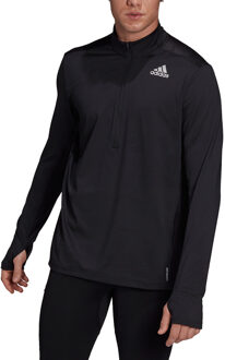 adidas Own The Run hardloop longsleeve met halve rits Zwart