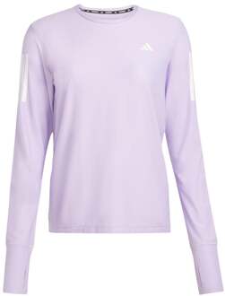 adidas Own The Run Longsleeve Dames-Mauve,Wit - XL