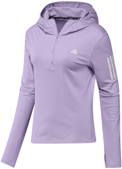 adidas Own the Run Winter Half-Zip Hardloopshirt Dames-mauve - S