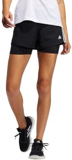 adidas Pacer 3S Woven 2-in-1 Shorts - Shorts Dames Zwart - XXL