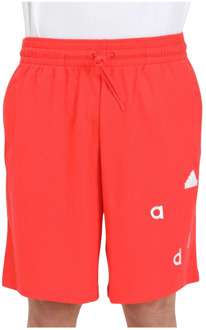 adidas Performance Rode Shorts met Logo Patch en Lettering Adidas , Red , Heren - 2Xl,Xl,L,M,S,Xs