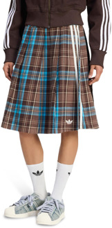 adidas Pleated Check Skirt Rokken Dames - Multi - Maat 40 - Katoen Jersey