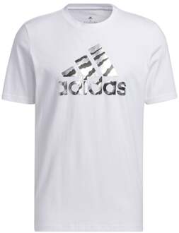 adidas Power Logo Foil T-shirt Heren wit - M