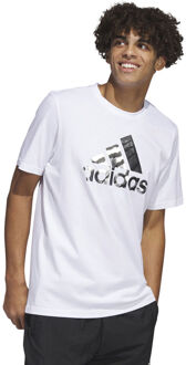 adidas Power Logo Foil T-shirt Heren wit - S,M
