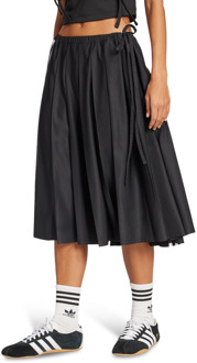 adidas Ribbon Pleated Maxi Skirt Rokken Dames - Zwart - Maat 36 - Poly Mesh Black