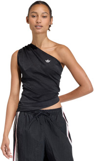adidas Rouched One Shoulder Top T-shirts Dames - Zwart - Maat 42 - Poly Mesh Black