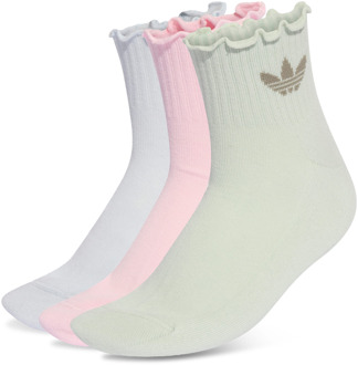 adidas Ruffle Socks 3 Pairs Sokken Unisex - Roze - Maat 46-48 - Poly (Polyester) Pink