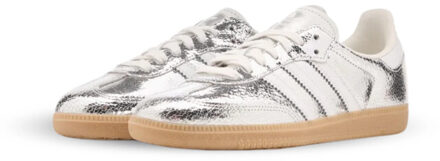 adidas Samba og silver metallic cracked leather - maat 43 1/3 Zilver