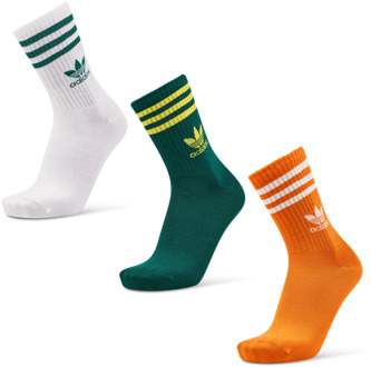 adidas Solid Crew 3 Pack Sokken Unisex - Rood - Maat 40-42 Red