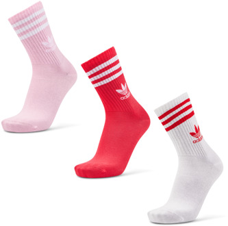 adidas Solid Crew 3 Pack Sokken Unisex - Wit - Maat 43-45 White