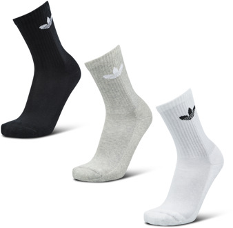 adidas Solid Crew 3 Pack Sokken Unisex - Wit - Maat 46-48 White