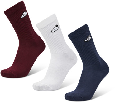 adidas Solid Crew 3 Pack Sokken Unisex - Zwart - Maat 43-45 Black