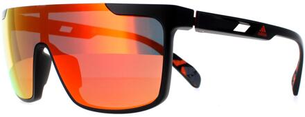 adidas SP0020 02G mat zwart oranje camo contrast spiegel rood zonnebril - One Size