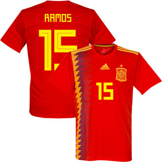 adidas Spanje Shirt Thuis 2018-2019 + Ramos 15 (Fan Style) - 58