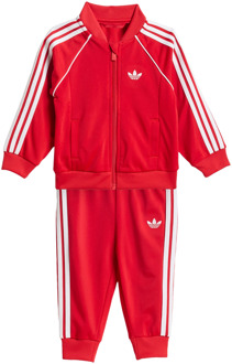 adidas Sst Tracksuit Trainingspakken Baby - Rood - Maat 87 - 92 CM - Poly Mesh Red