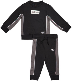 adidas Street Trainingspakken Baby - Zwart - Maat 75 - 80 CM - Katoen Fleece Black