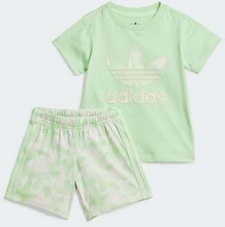 adidas Summer Allover Print Set - Baby Tracksuits Green - 69 - 74 CM