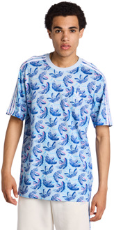 adidas Summer Prints T-shirts Heren - Blauw - Maat L - Katoen Jersey Blue