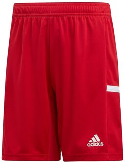 adidas T19 Short Junior  Sportbroek - Maat 140  - Unisex - rood/wit