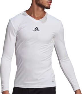 adidas Team Base Longsleeve Heren  Sportshirt - Maat S  - Mannen - Wit/Zwart