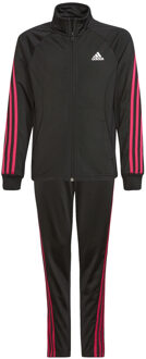 adidas Team Polyester 3-Stripes Tracksuit Youth - Kids Trainingspak Zwart - 152