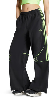 adidas Teamgeist Adicolor Oversized Broeken Dames - Zwart - Maat 34 - Poly Mesh Black