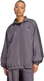 adidas Teamgeist Adicolor Oversized Track Top Trainingspakken Dames - Grijs - Maat 34 - Poly Mesh Grey