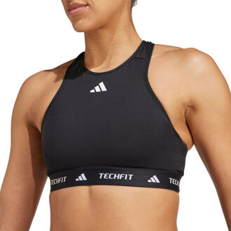 adidas Techfit Highneck Medium Support Sport BH zwart - XS (C-D)