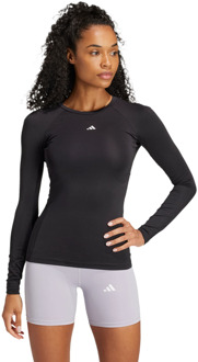 adidas Techfit Long Sleeve Training Top T-shirts Dames - Zwart - Maat 40 - Poly Mesh Black