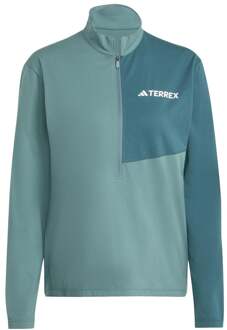 adidas Terrex MT Half-Zip Hardloopshirt Dames-Donkergroen,Groen - XL