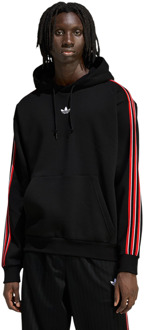 adidas Tipped Stripes Hoodie Hoodies Heren - Zwart - Maat S - Katoen Jersey Black