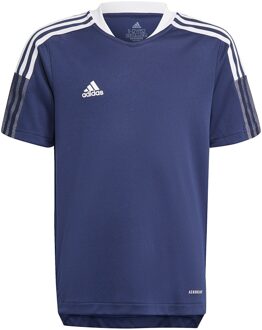 adidas Tiro 21  Sportshirt - Maat 128  - Unisex - Navy/Wit