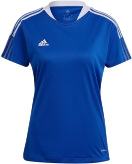 adidas Tiro 21 Sportshirt - Maat L  - Vrouwen - Blauw/Wit