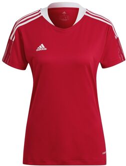 adidas Tiro 21 Sportshirt - Maat M  - Vrouwen - Rood/Wit