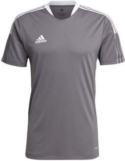 adidas Tiro 21  Sportshirt - Maat S  - Mannen - Grijs/Wit