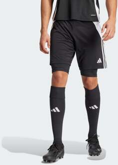 adidas Tiro 24 Training 2-in-1 Korte Broeken Heren - Zwart - Maat XS - Katoen Canvas Black