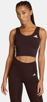 adidas Train Essentials 3-Stripes Crop Tanktop Dames Zwart - S