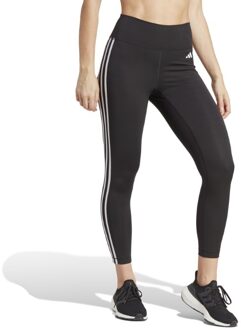 adidas train essentials 3-stripes high-waisted 7/8 sporttight zwart dames dames - M