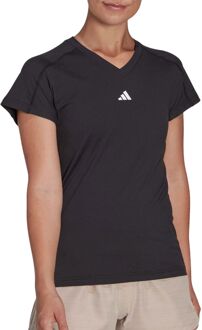 adidas Train Essentials Minimal Branding V-neck Shirt Dames zwart