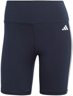 adidas Training essentials 3-stripes high-waisted korte legging Blauw - S