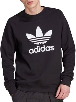 adidas Trefoil Crew Sweater Heren zwart - wit - M