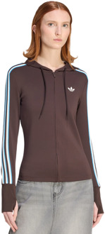 adidas Trefoil Hoodies Dames - Bruin - Maat 34 - Poly Mesh Brown