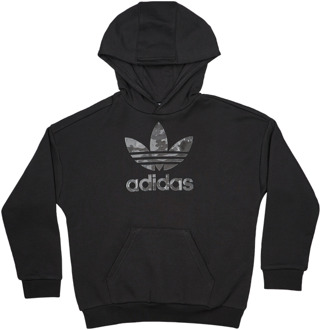 adidas Trefoil Hoodies Kinder - Grijs - Maat 159 - 164 CM - Katoen Fleece Grey