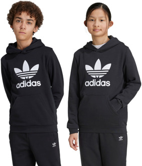 adidas Trefoil Hoodies Kinder - Zwart - Maat 147 - 152 CM - Katoen Jersey Black