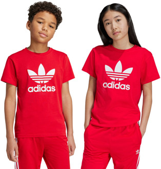 adidas Trefoil T-shirts Kinder - Rood - Maat 135 - 140 CM Red