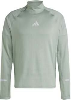 adidas Ultimate High Visibility Half-Zip Hardloopshirt Heren-Grijs - S,M,L,XL,XXL